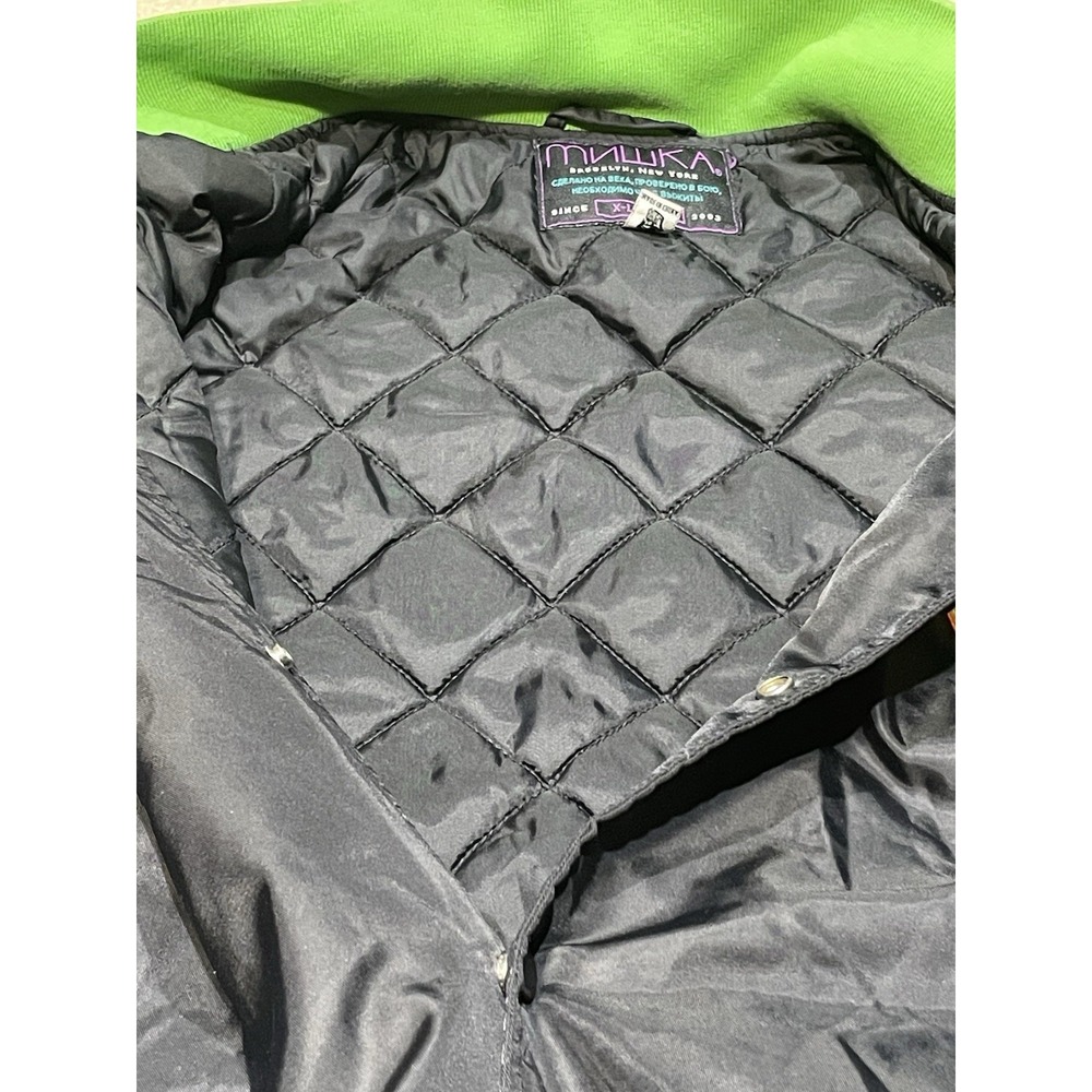 Mishka NYC‎ x Mad Decent Varsity Bomber Jacket Men's XL Black Neon Green Rare - Picture 9 of 12